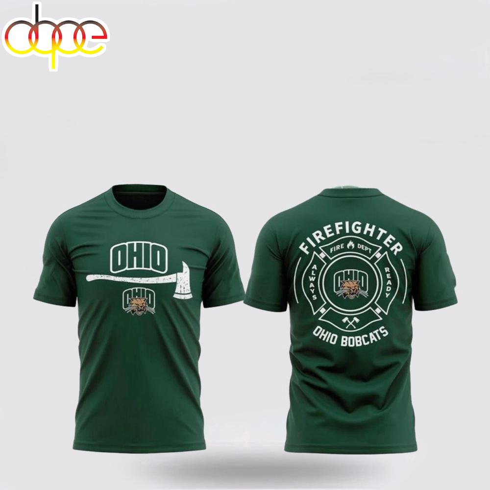 Ohio Bobcats Firefighters Appreciation NCAA Gameday 3D Shirt For Fans