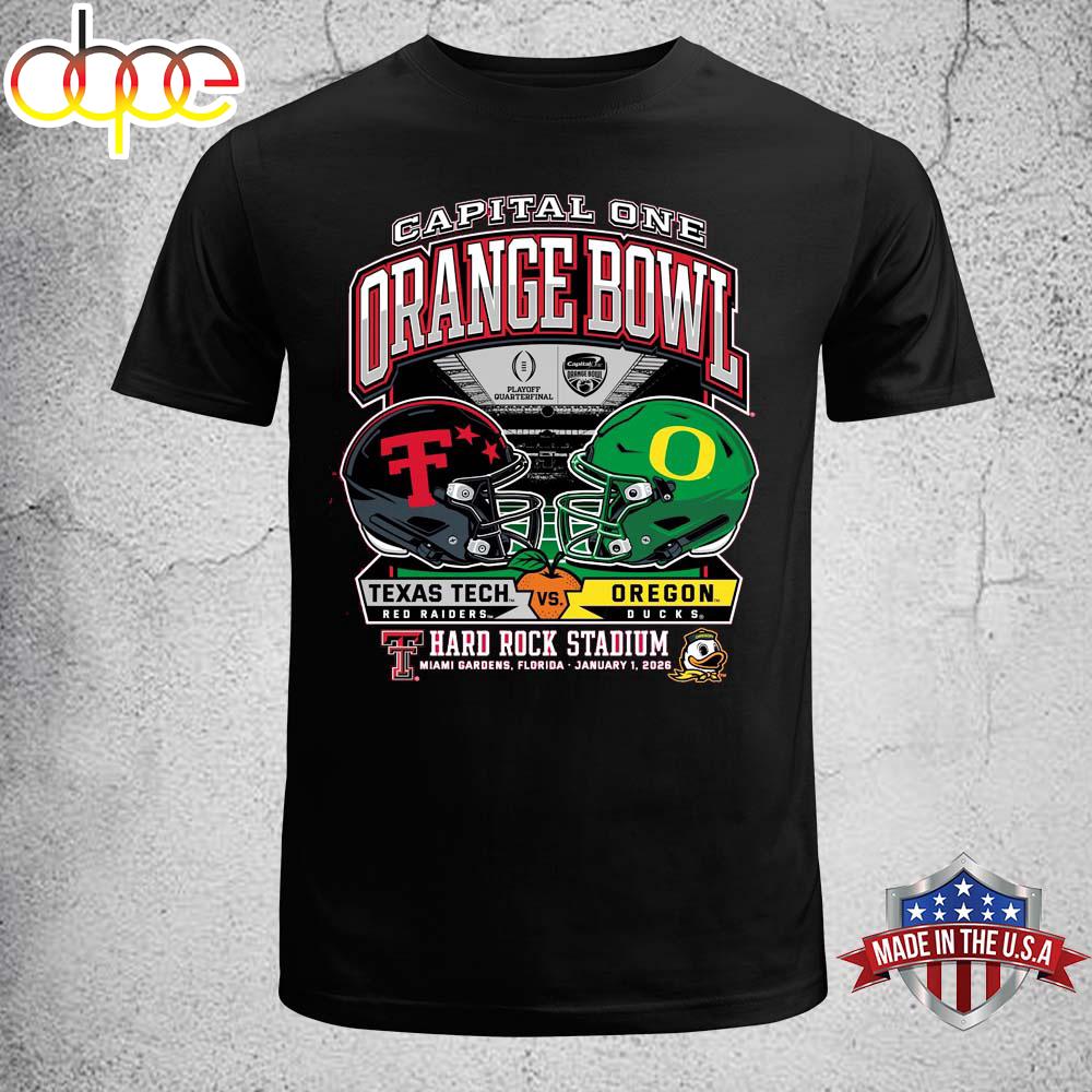 Texas Tech Red Raiders Vs Oregon Ducks Capital One Orange Bowl Unisex T-Shirt