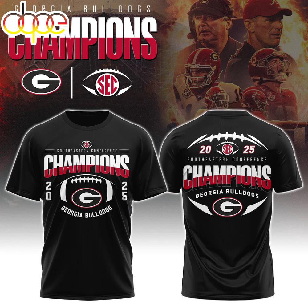 UGA 2025 SEC Football Conference Champions 3D Shirt For Fans