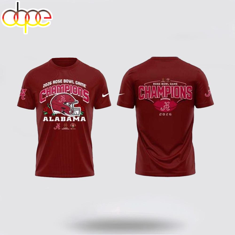 Alabama Crimson Tide Rose Bowl Champions 3D Shirt For Fans