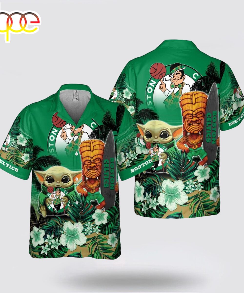 Boston Celtics Baby Yoda Hawaiian Shirt For Fans