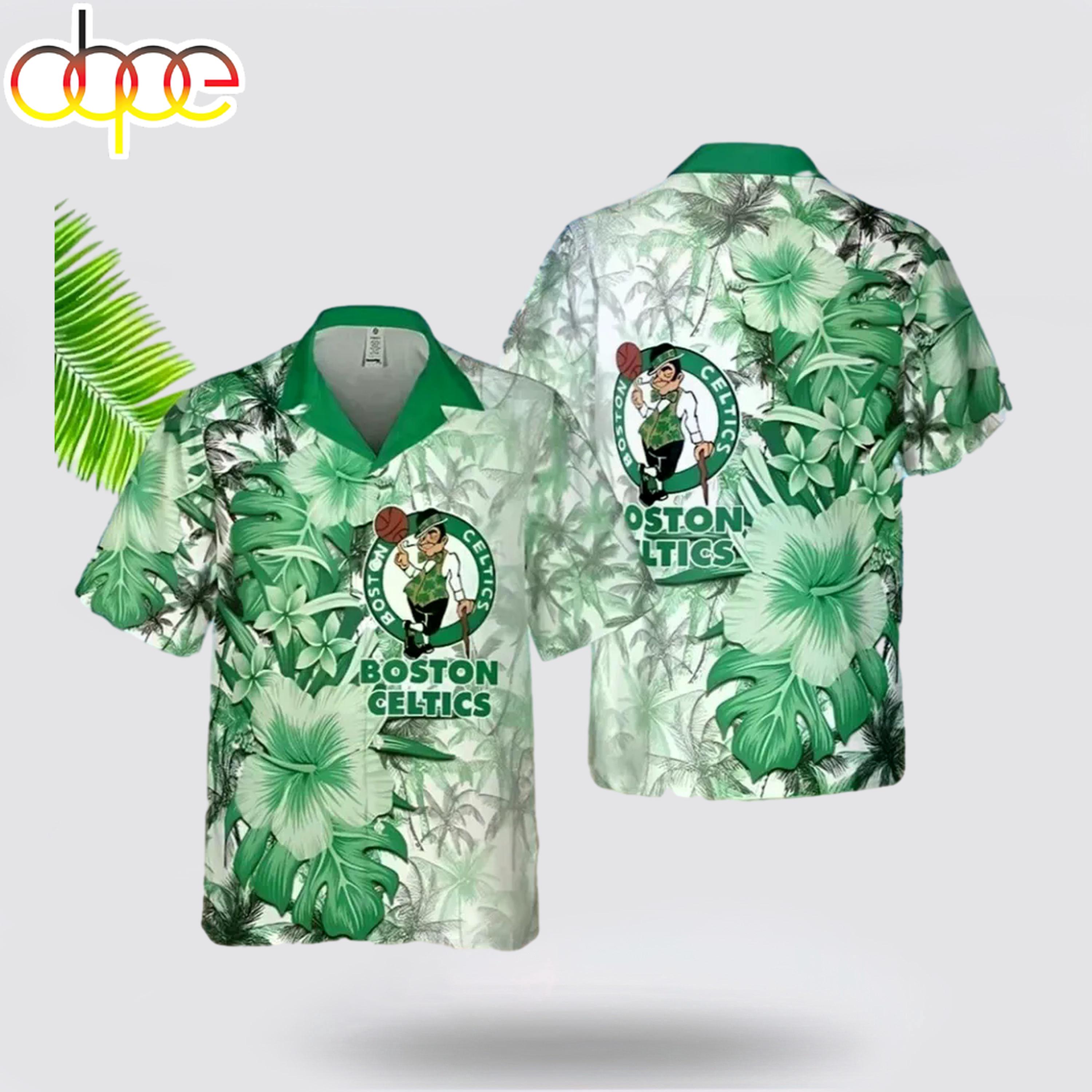 Boston Celtics Floral Tropical Pattern Hawaiian Shirt For Fans Boston Celtics Floral Tropical Pattern Hawaiian Shirt For Fans