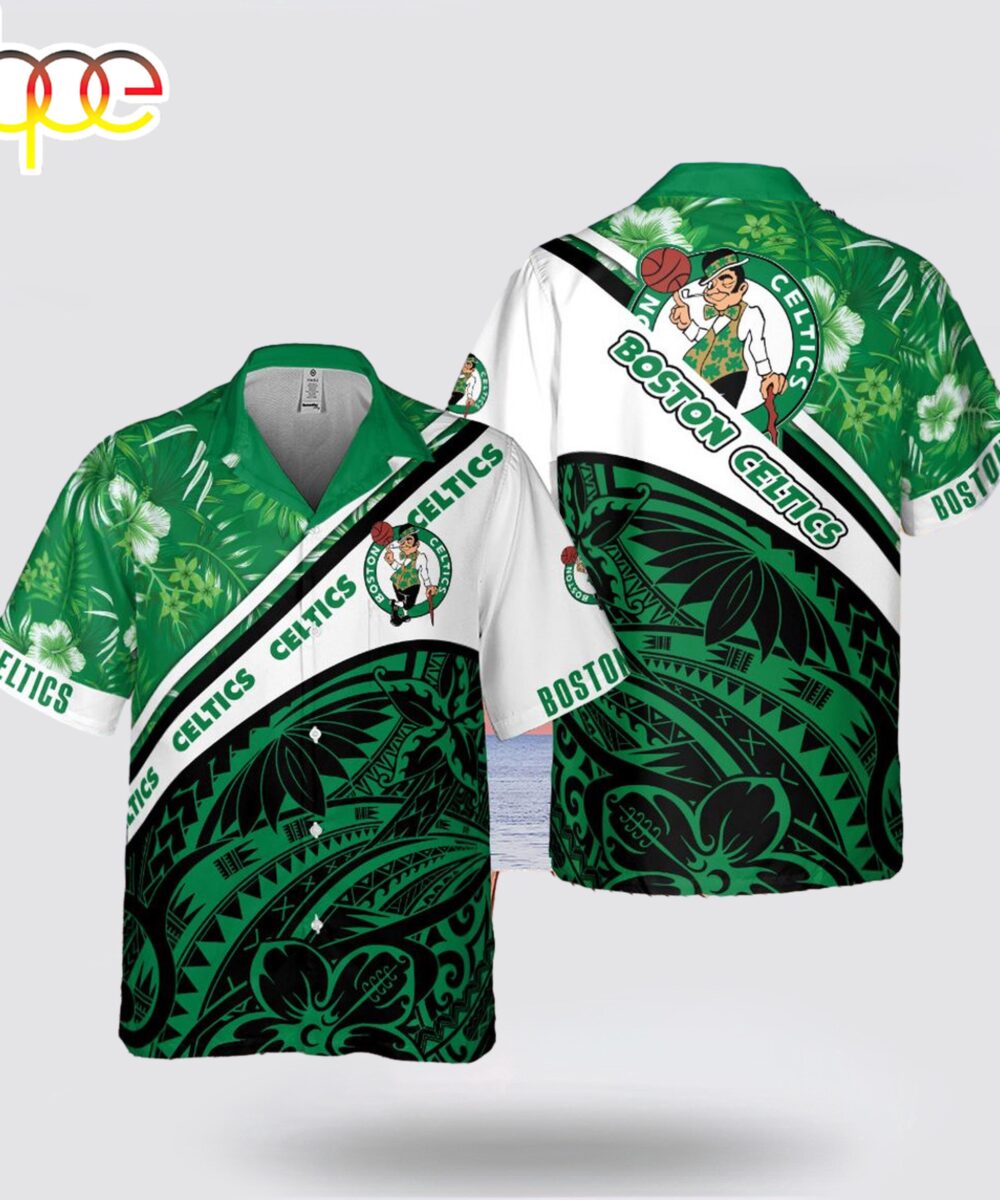 Boston Celtics Polynesian Pattern Hawaiian Shirt For Fans