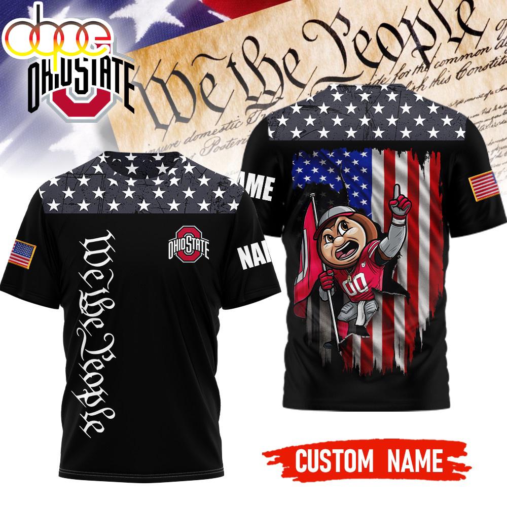 Custom Name Ohio State Buckeyes NCAA We The People 3D T-Shirt