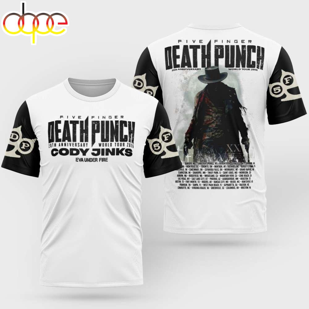 Death Punch 20 YEARS OF 5FDP Music Tour 2026 All Over Print Shirt For Fans