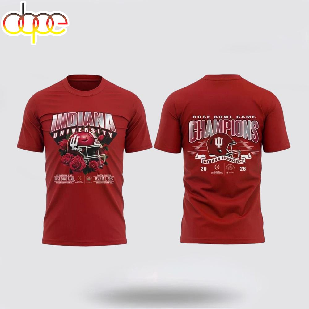 Indiana Hoosiers Bowl Champions Football 2026 3D Shirt For Fans