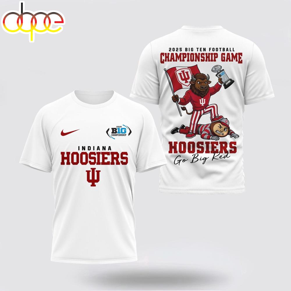 Indiana Hoosiers NCAA 2025 Big Ten Football Championship 3D Shirt For Fans