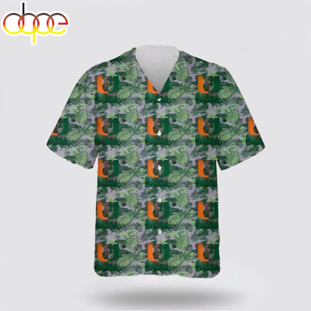 Miami Hurricanes Logo Tropical Hawaiian Shirt