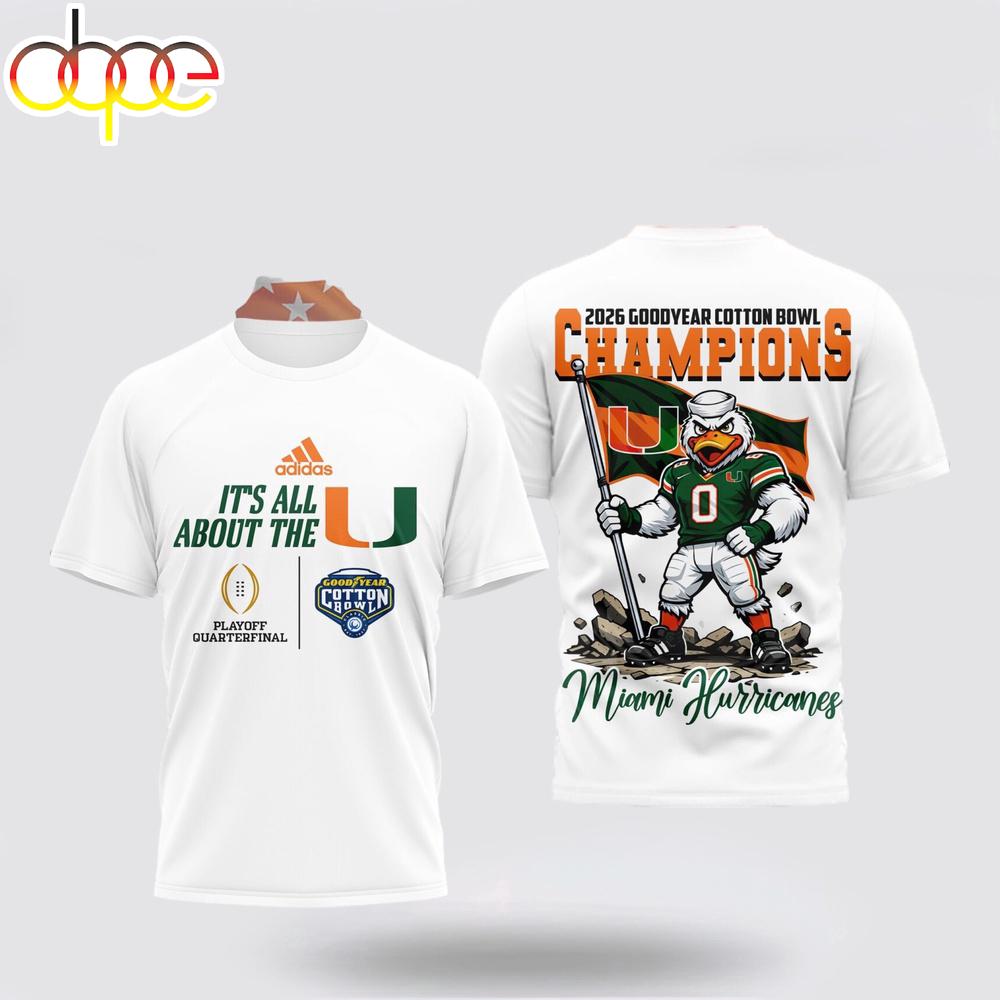 Miami Hurricanes NCAA 2026 Bowl Champions 3D Shirt For Fans