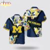 Michigan Wolverines Floral Hawaiian Shirt For Fans Michigan Wolverines Floral Hawaiian Shirt For Fans