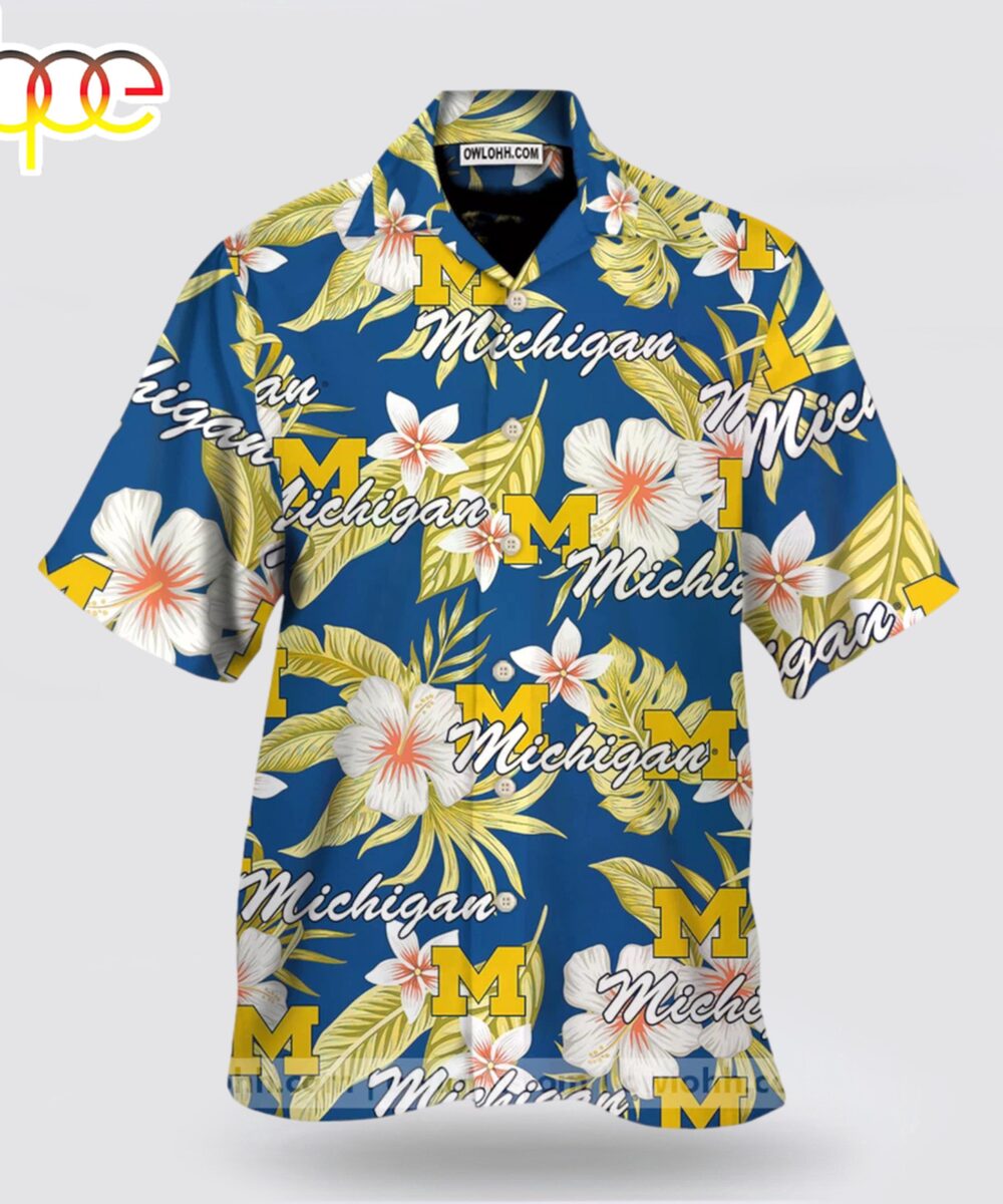 Michigan Wolverines Floral Tropical Hawaiian Shirt For Fans