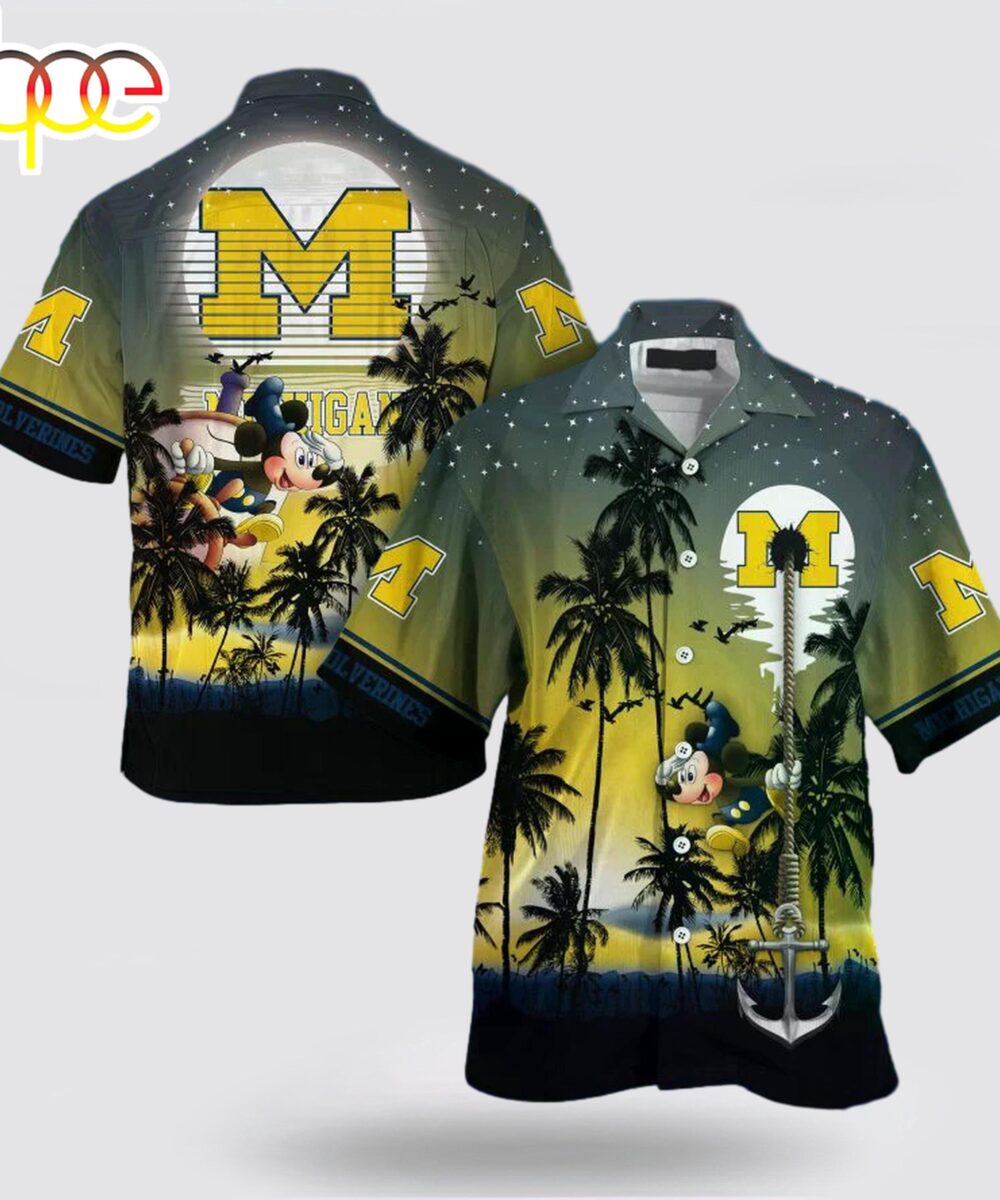 Michigan Wolverines NCAA Summer Night Hawaiian Shirt For Fans
