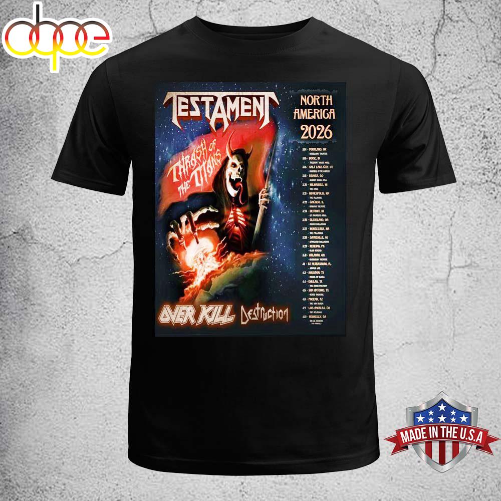 Testament Thrash Of The Titans North America 2026 Unisex T-Shirt