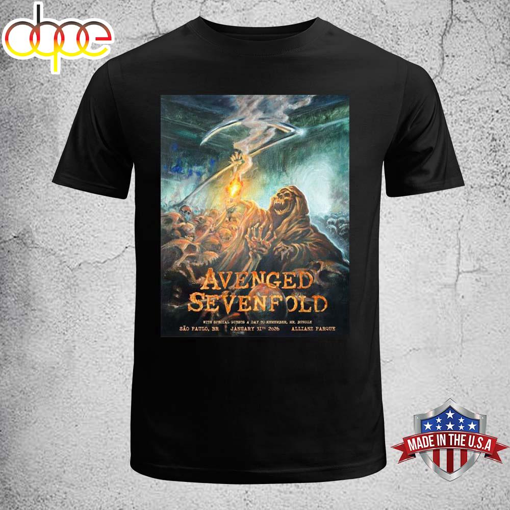 Avenged Sevenfold Sao Paulo Brazil 2026 Unisex T-Shirt