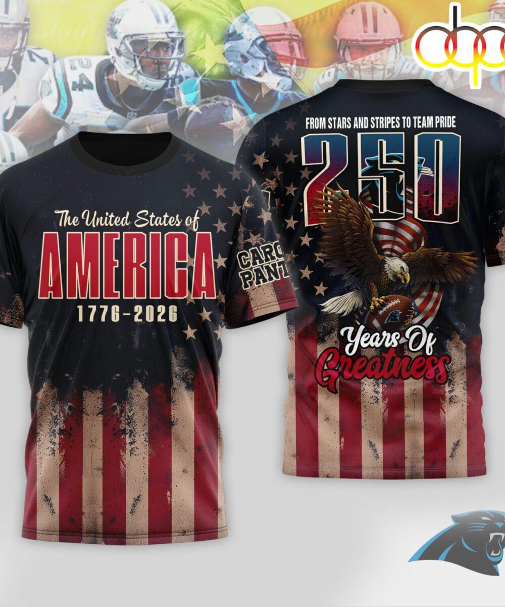 Carolina Panthers NFL 250th Anniversary Of America 3D Shirt