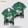 Custom Name New York Jets Tree Leaves Hawaiian Shirt Custom Name New York Jets Tree Leaves Hawaiian Shirt