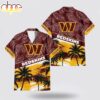 Custom Name Washington Commanders Tree Leaves Hawaiian Shirt