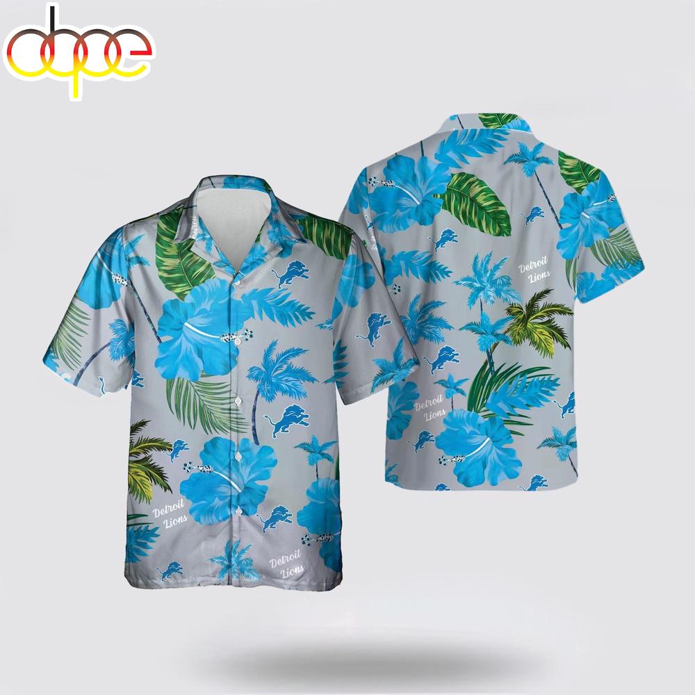 Detroit Lions Hibiscus Hawaiian Shirt