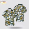 Green Bay Packers Flowers And Leaves Pattern Hawaiian Shirt
