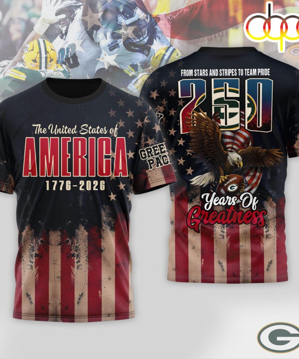 Green Bay Packers NFL 250th Anniversary Of America 3D Shirt