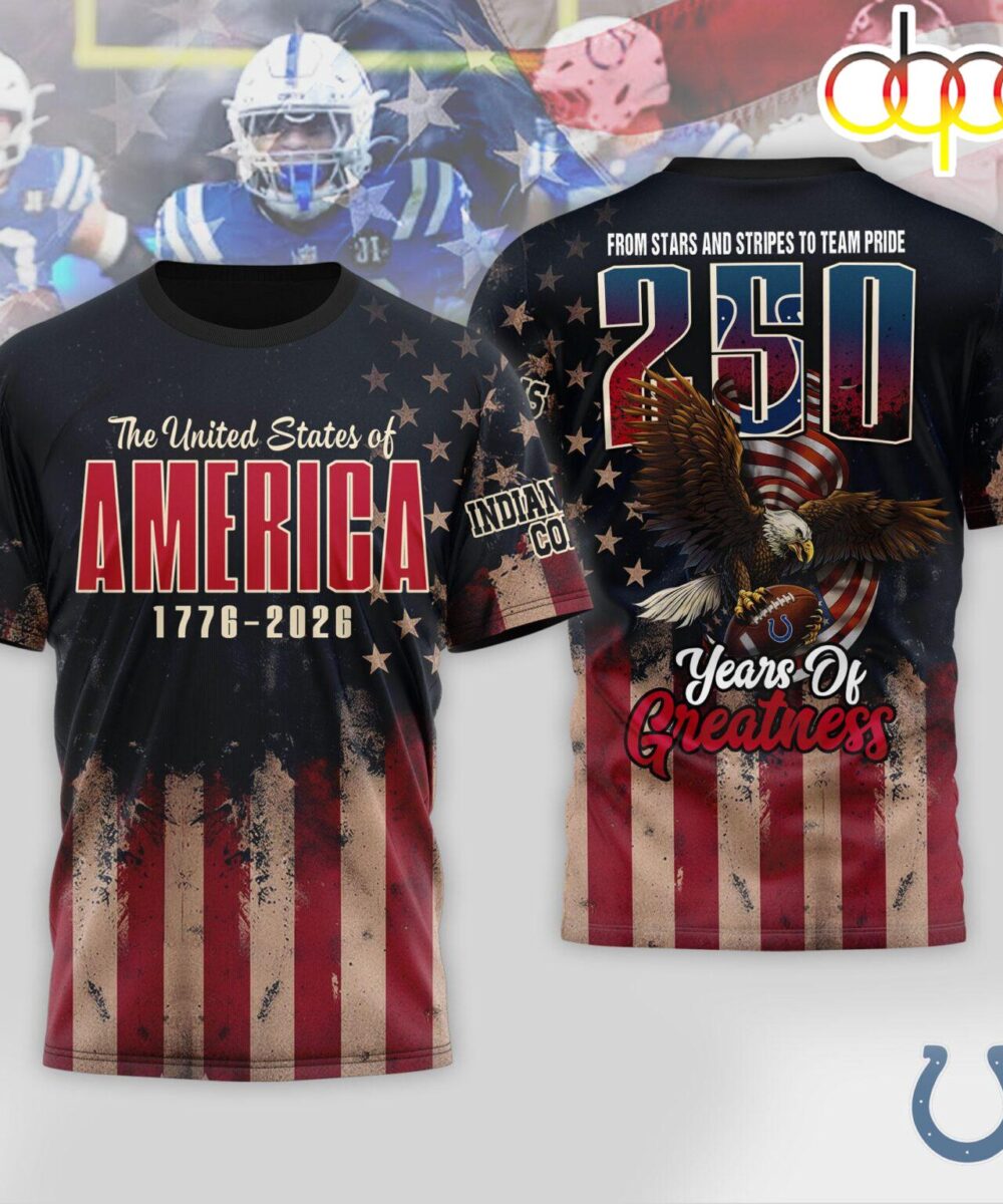 Indianapolis Colts NFL 250th Anniversary Of America 3D Shirt