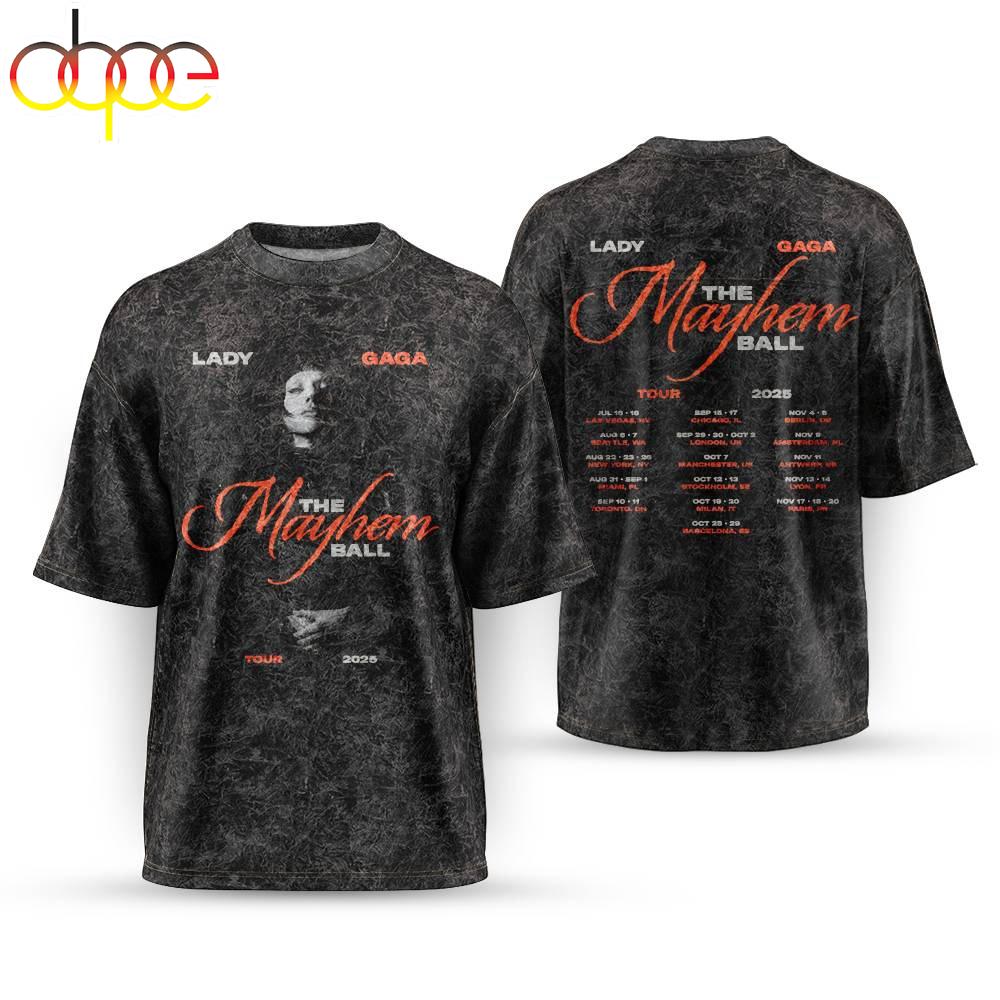 Lady Gaga The Mayhem Ball Tour 2025 washed 3D Shirt For Fans