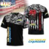 Los Angeles Chargers NFL Veteran Suicide Awareness 3D Shirt For Fans