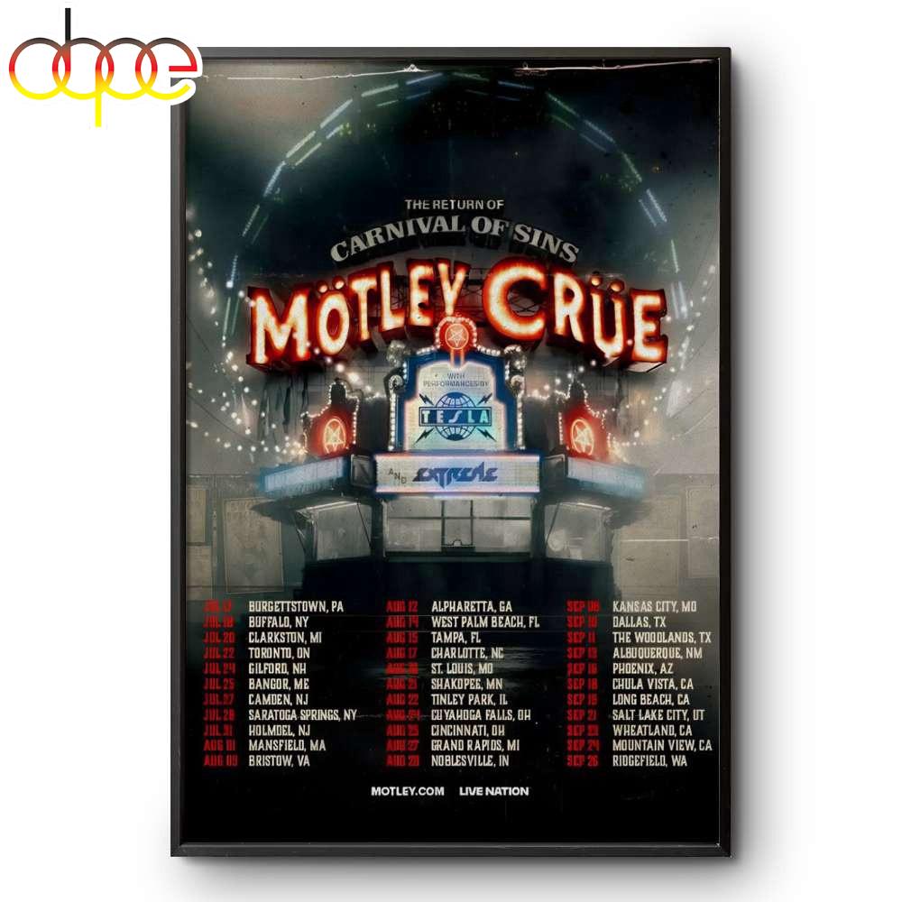 Motley Crue The Return Of The Carniral Of Sins Poster Canvas