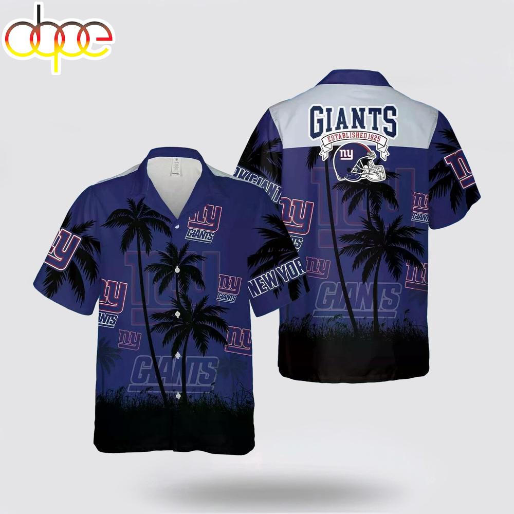 New York Giants Football Team Hawaiian Shirt