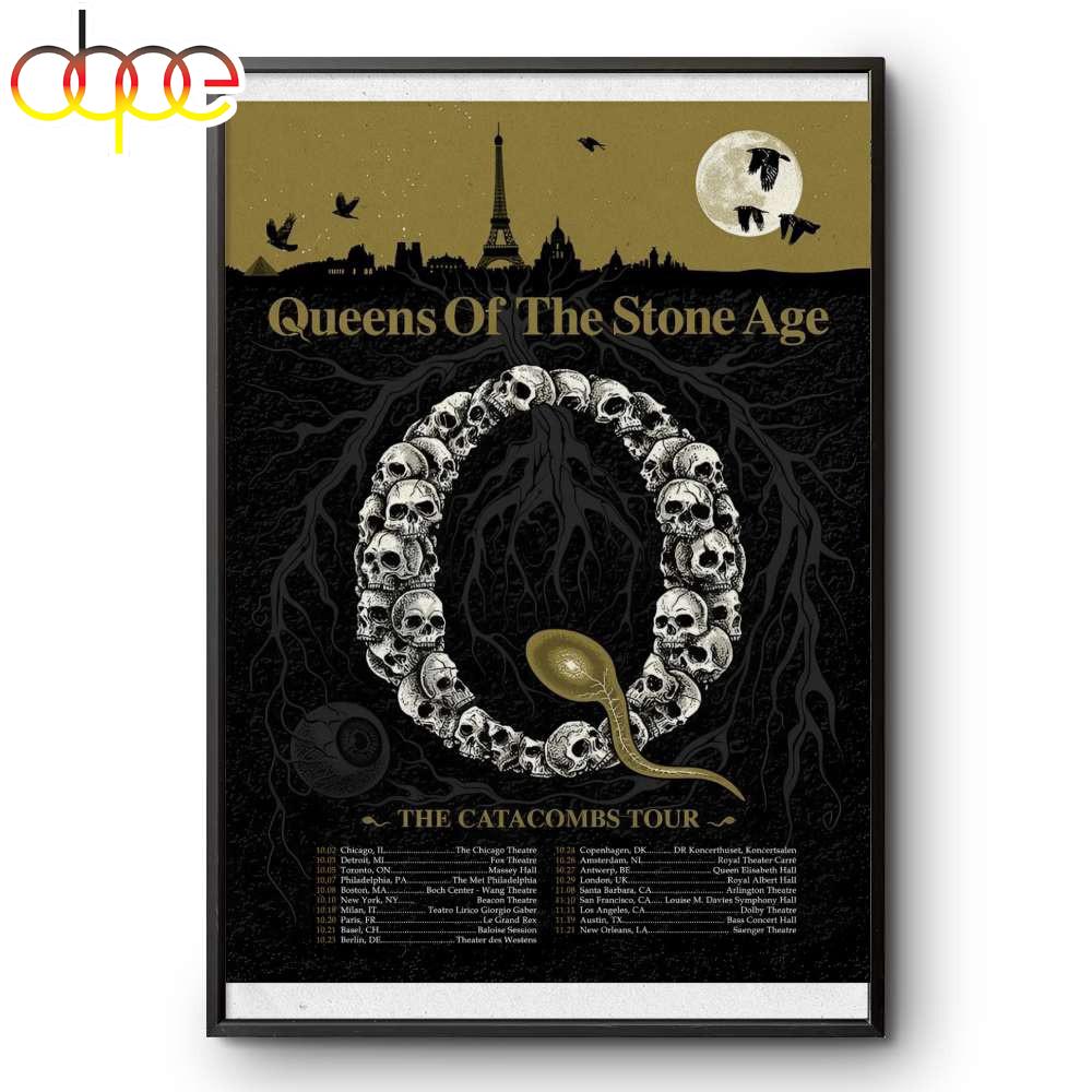 Queens of the Stone Age Alive In The Catacombs Tour Poster Canvas For Fans