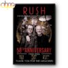 Rush 58th Anniversary 1968-2026 Poster Canvas