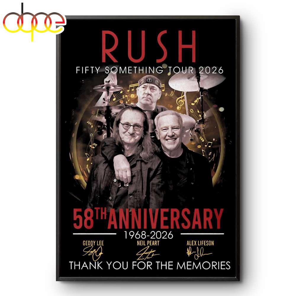 Rush 58th Anniversary 1968-2026 Poster Canvas