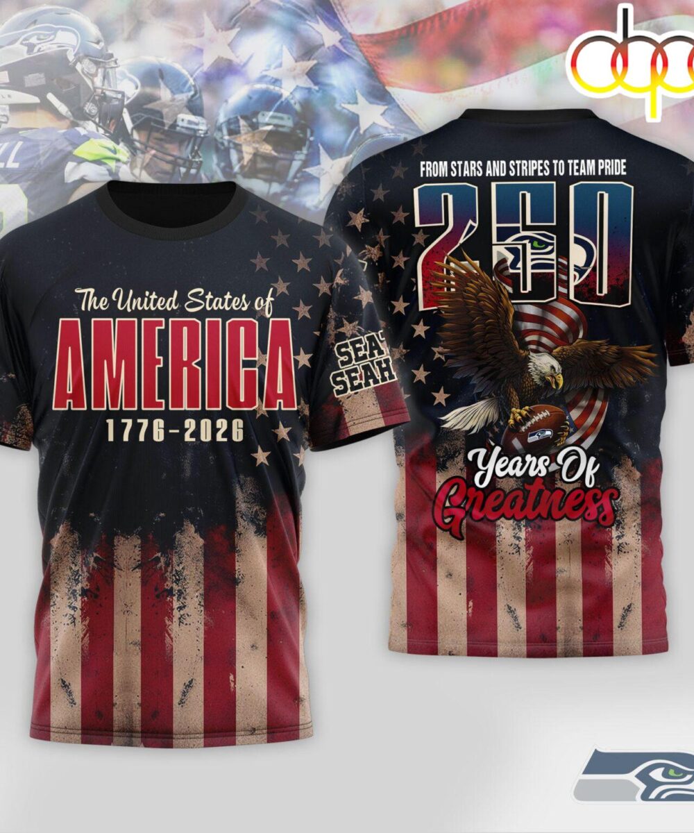 Seattle Seahawks NFL 250th Anniversary Of America 3D Shirt