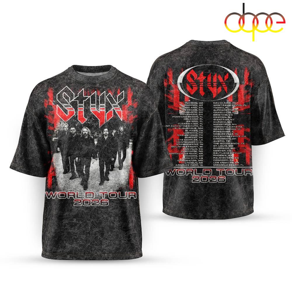 Styx World Tour 2026 All Over Print Shirt For Fans