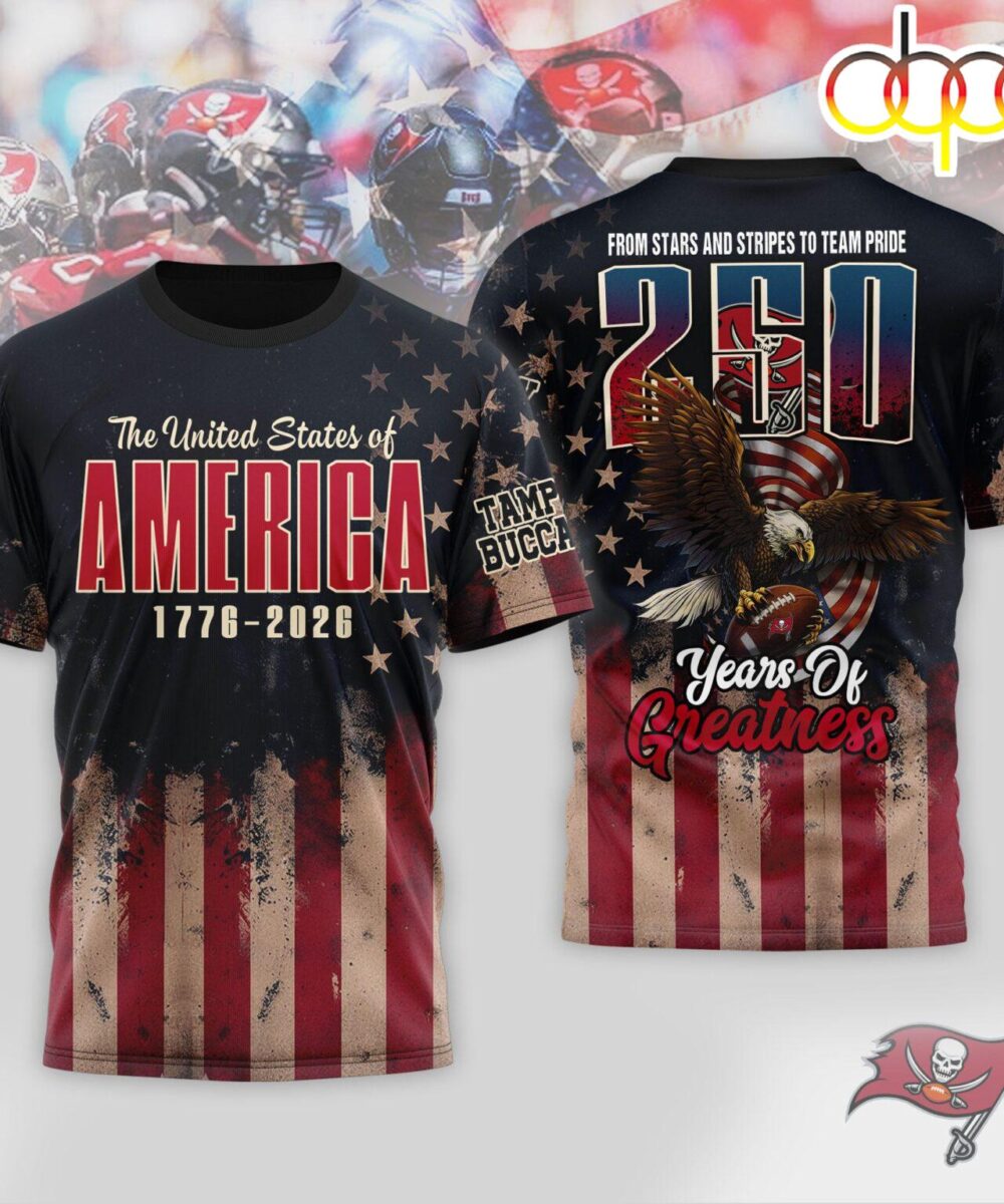 Tampa Bay Buccaneers NFL 250th Anniversary Of America 3D Shirt