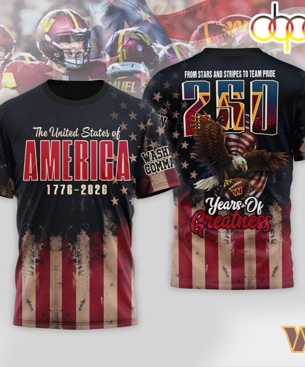 Washington Commanders NFL 250th Anniversary Of America 3D Shirt