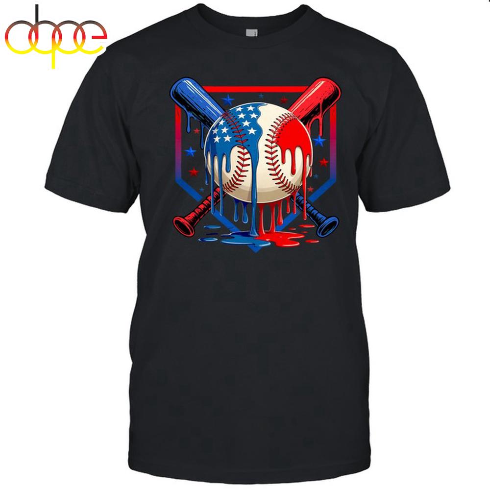4th Of July Baseball Drip Patriotic Ice Cream Yout Unisex T-Shirt