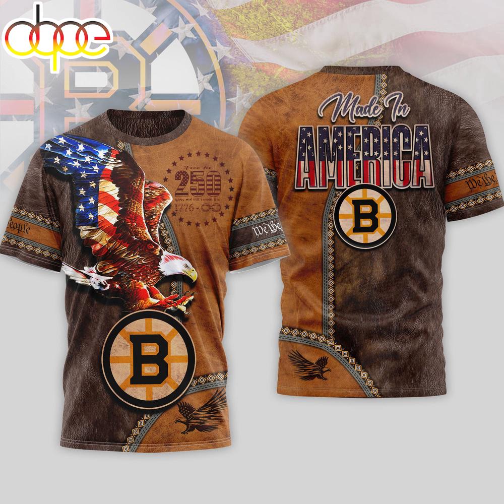Boston Bruins NHL Made In America 250 Years of America 3D Shirt