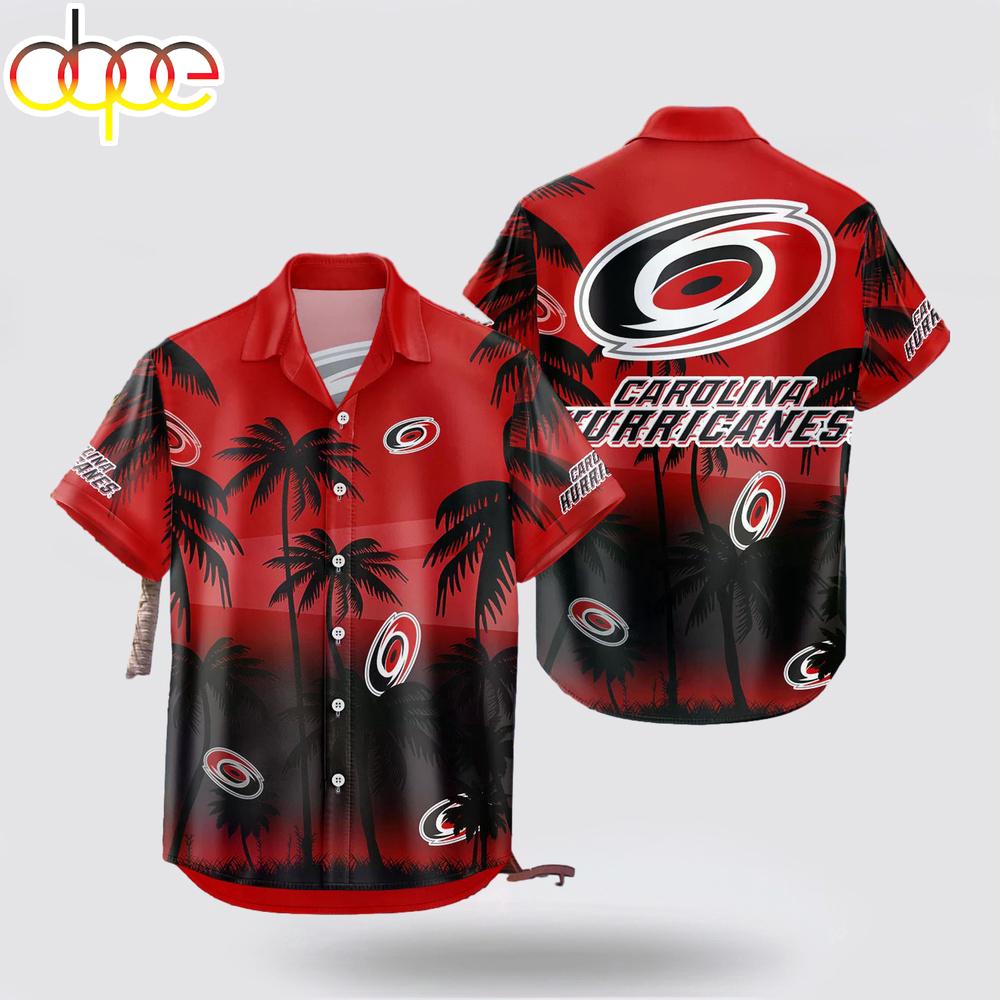 Carolina Hurricanes Coconut Tree Hawaiian Shirt