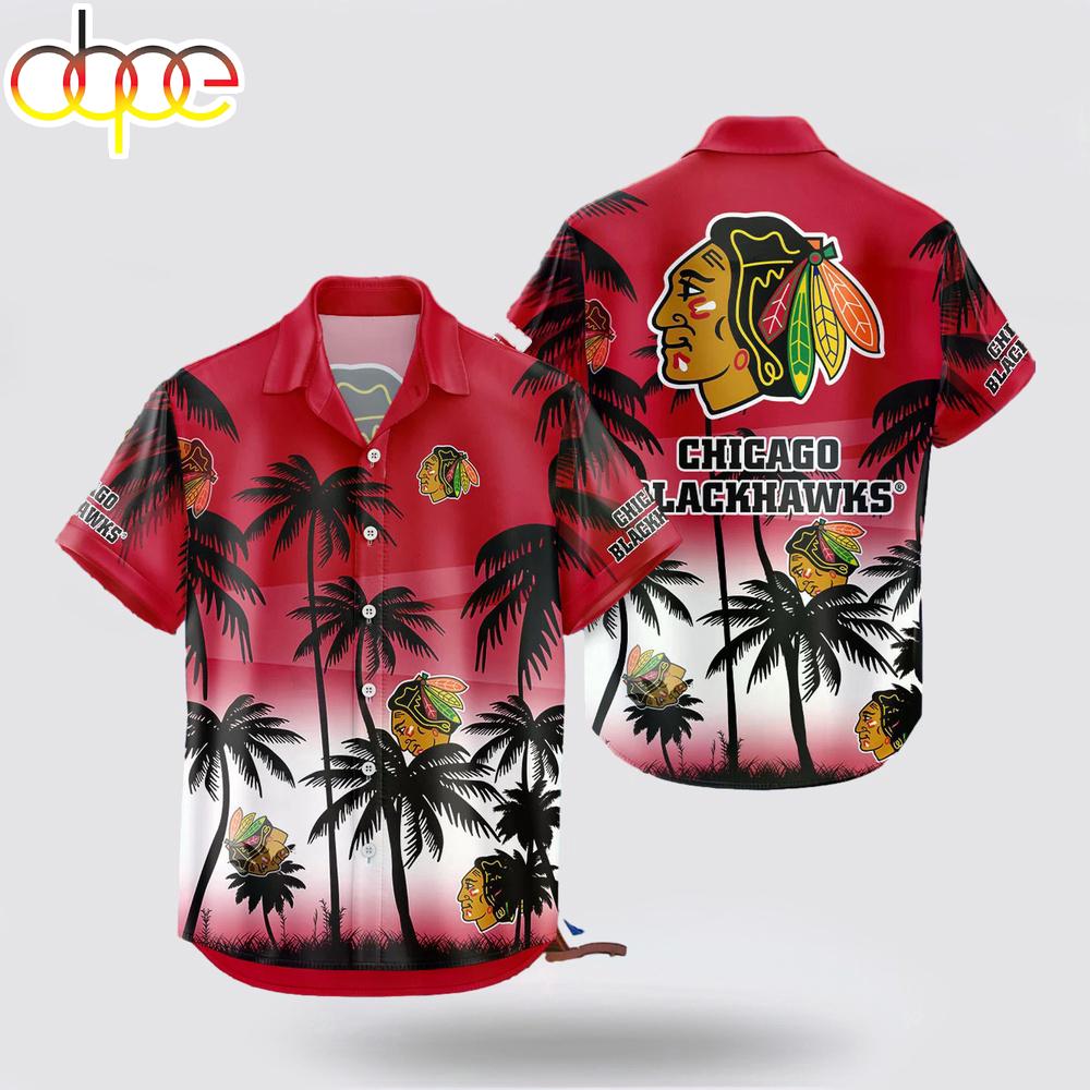 Chicago Blackhawks Coconut Tree Hawaiian Shirt