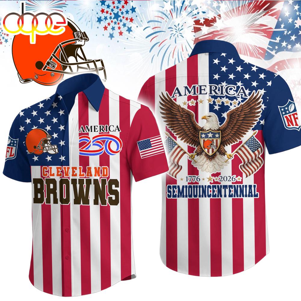 Cleveland Browns NFL Liberty Eagle Patriotic Hawaiian Shirt Cleveland Browns NFL Liberty Eagle Patriotic Hawaiian Shirt