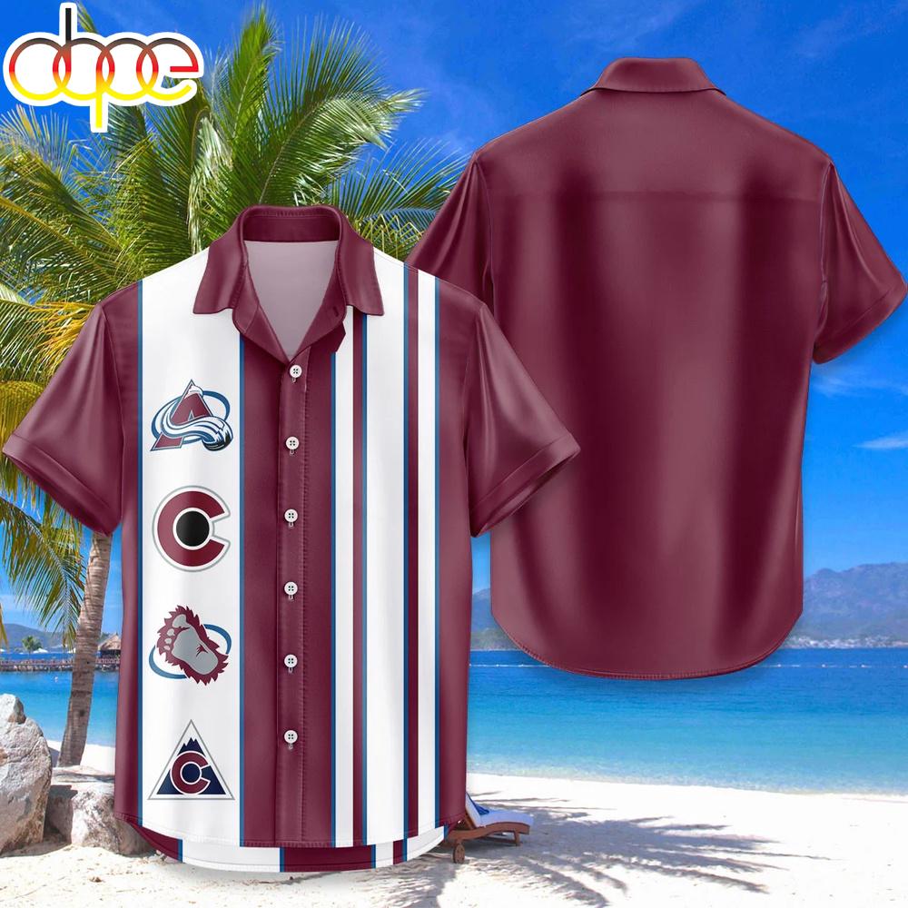 Colorado Avalanche Classic Color Contrast Hawaiian Shirt