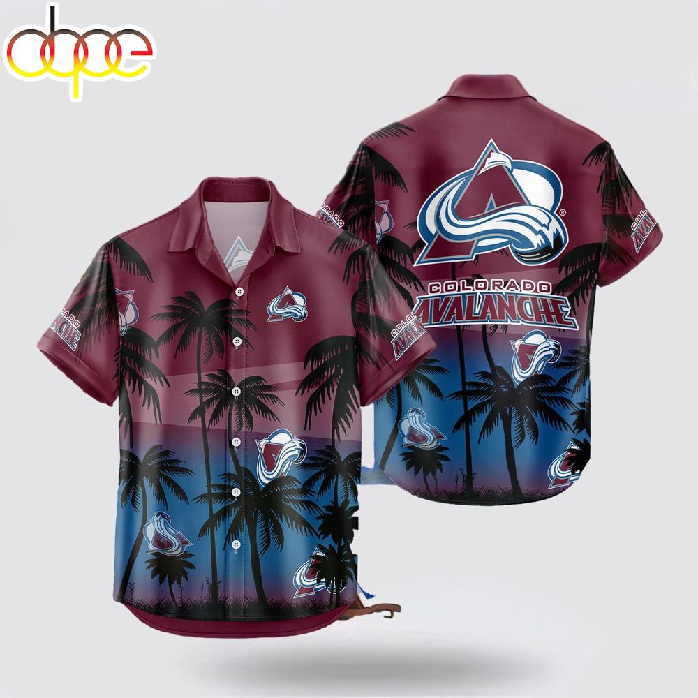 Colorado Avalanche Coconut Tree Hawaiian Shirt