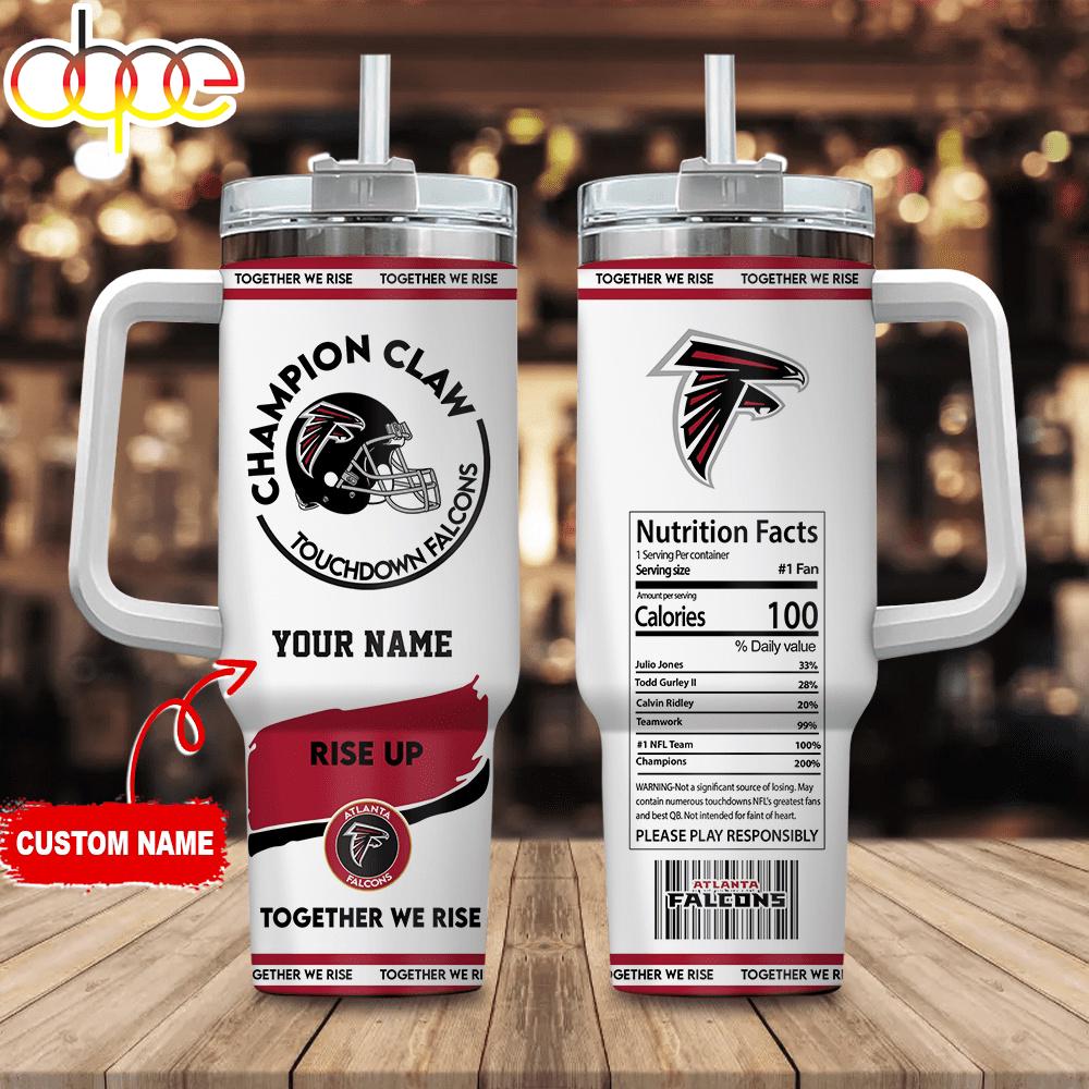 Custom Name Atlanta Falcons Champion Claw Tumbler 40Oz Handle