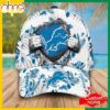 Custom Name Detroit Lions NFL Hawaiian Pattern Classic Baseball Cap Custom Name Detroit Lions NFL Hawaiian Pattern Classic Baseball Cap