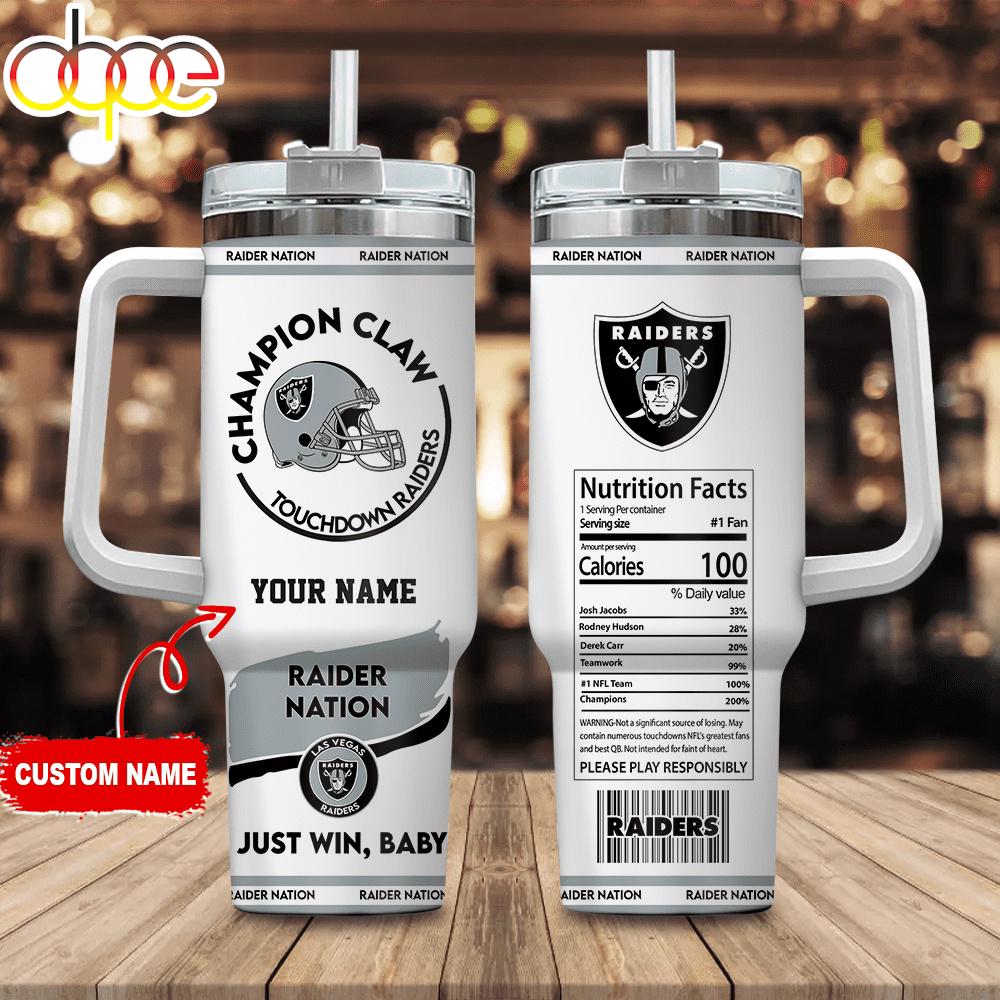 Custom Name Las Vegas Raiders Champion Claw Tumbler 40Oz Handle