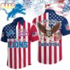Detroit Lions NFL Liberty Eagle Patriotic Hawaiian Shirt
