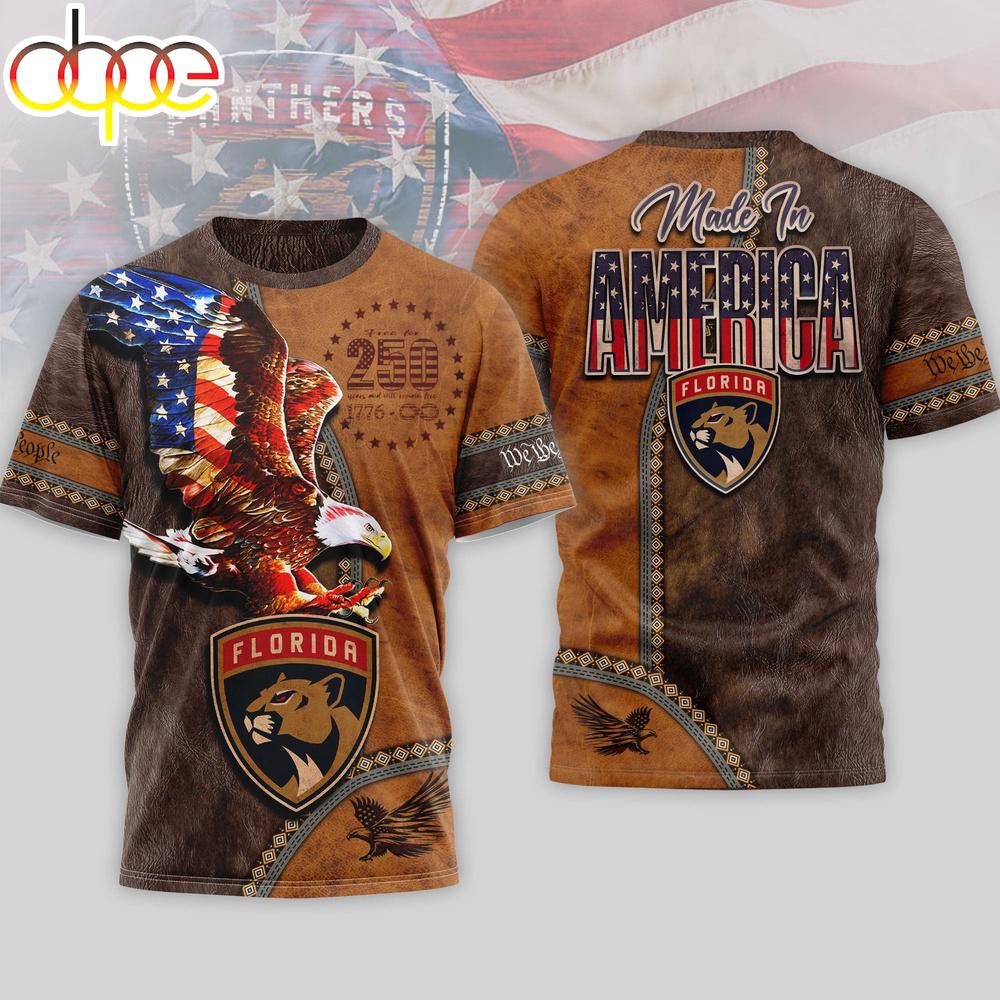 Florida Panthers NHL Made In America 250 Years of America 3D Shirt