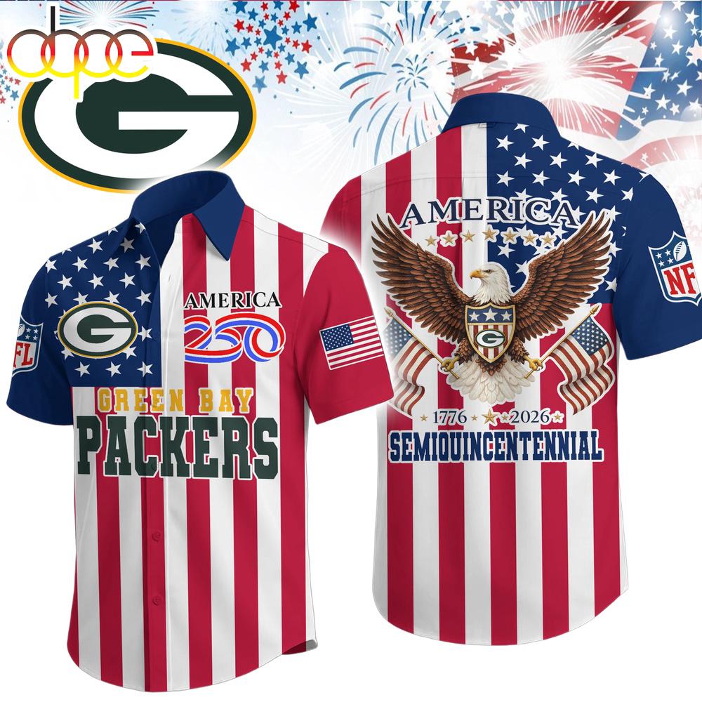 Green Bay Packers NFL Liberty Eagle Patriotic Hawaiian Shirt