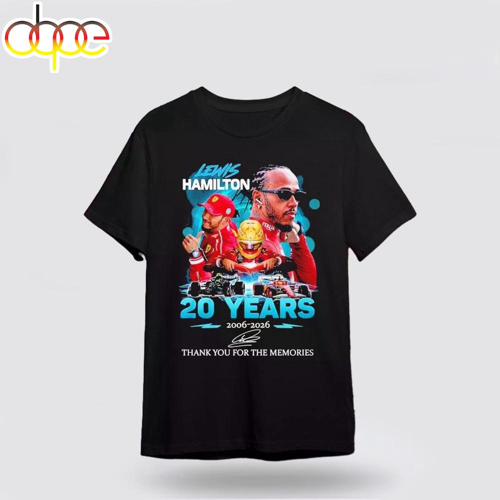 Lewis Hamilton 20 Years 2006-2026 Signature Thank You For The Memories Shirt